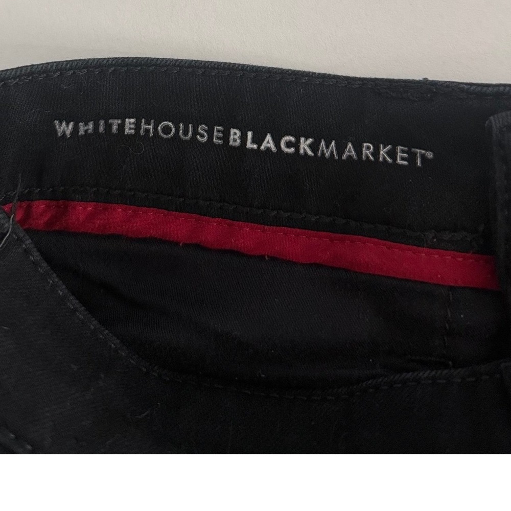 White House Black Market The Skinny Ankle Jeans Black Mid Rise Stretch Size 4 - Picture 5 of 11